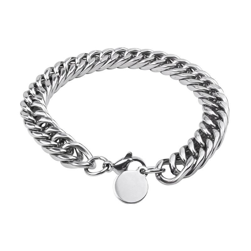 Cuban Bracelet Men's Simple and Elegant Titanium Steel Men's Bracelet Jewelry Design Chain