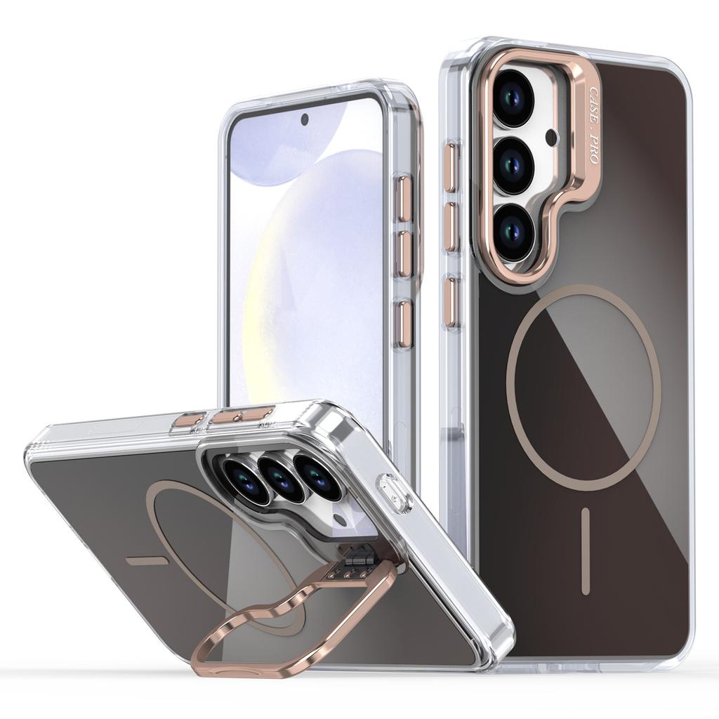For Samsung Galaxy S25+ Case Compatible with MagSafe TPU+Acrylic Gradient Phone Cover with Kickstand