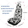 Vintage Cow Print Car Seat Cover 2 Pieces Black White Cow Car Accessories Animal Print Car Seat Protectrors Saddle Blanket