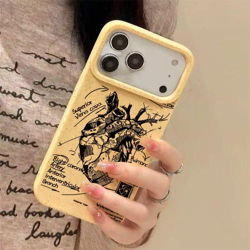 Black Heart iPhone Case for 16 Pro, 17, 14 Pro Max, and 15 - Stylish and Trendy Design