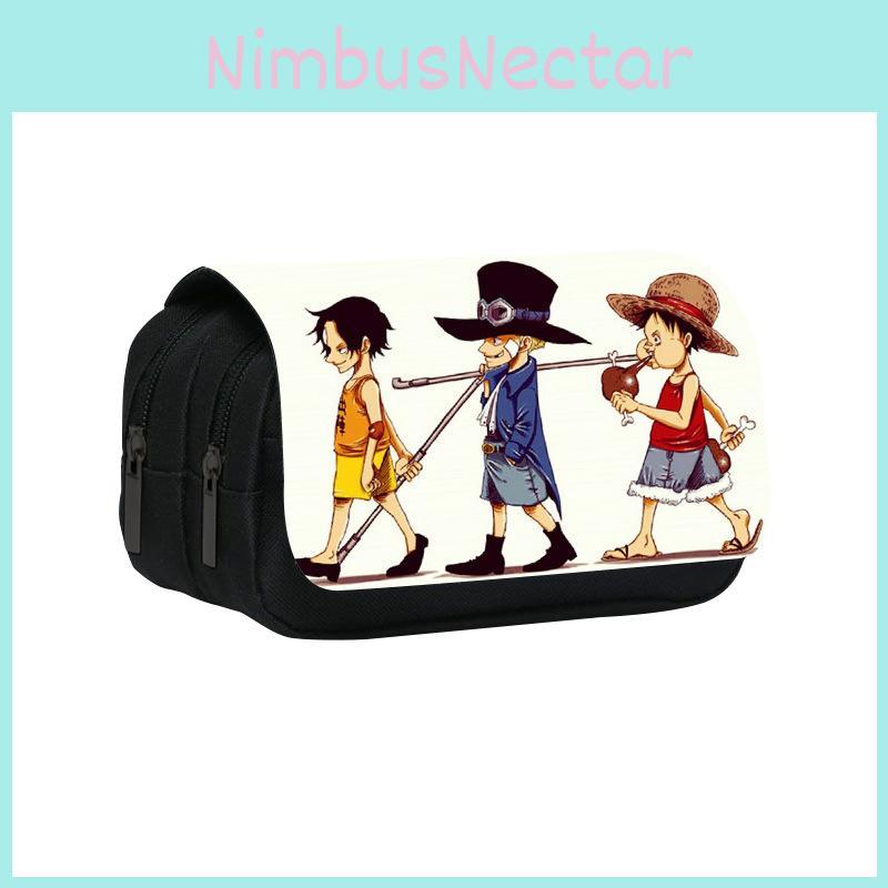 Piece Pattern One Double Layer Flip Cover Student Stationery Storage Pencil Bag