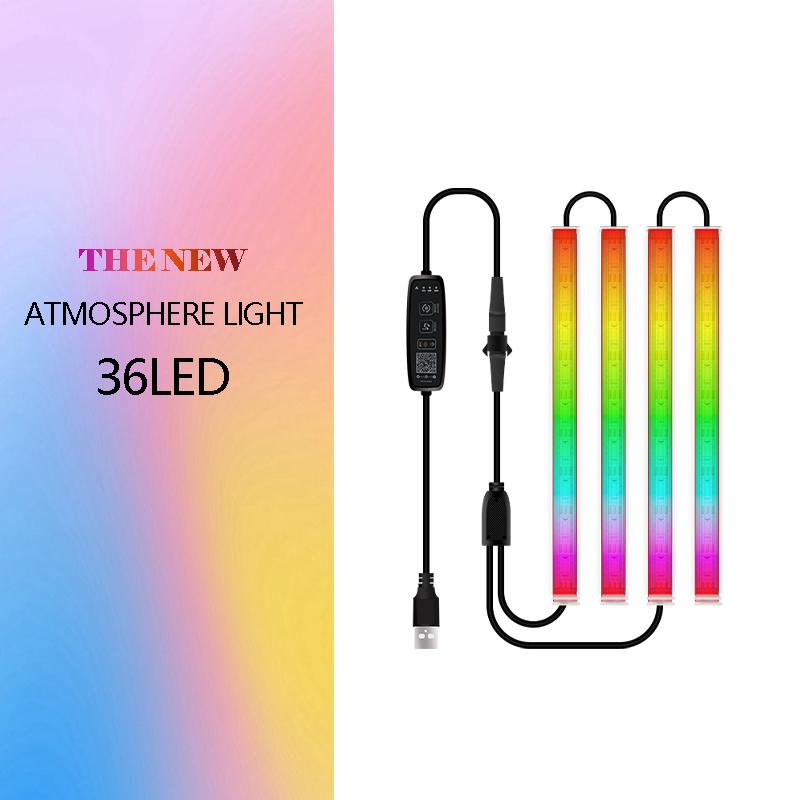 

N1U 4Pcs Car Underglow 36LED Strip Lights Exterior Neon Accent Underbody Strips for Car SUV Trucks Type A