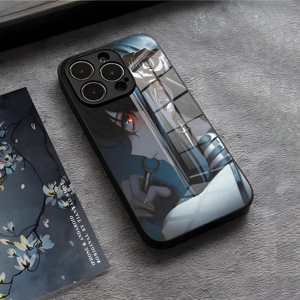 Yor F-Forger Phone Case For IPhone 17 Air 16 E Pro Max 15 14 13 Mini 12 Pro 11 Max Plus Black Glass Cover