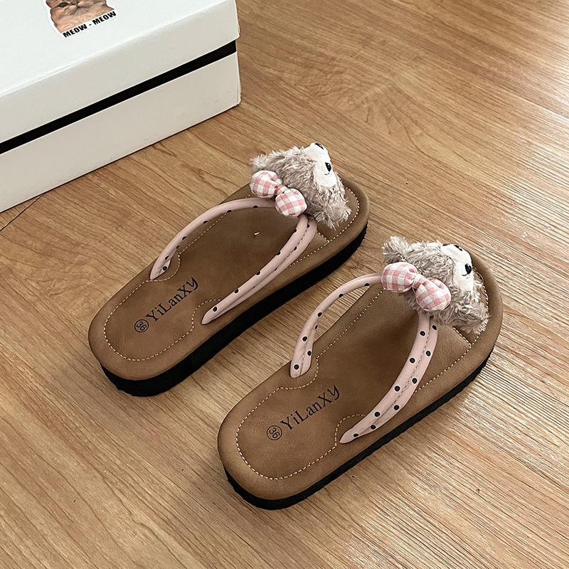Thick-bottomed girl flip-flops spring and summer fashion versatile leisure niche flat-bottomed beach outer slippers tide