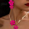 Alloy Floral Necklace Flower Jewelry Set for Women Pendant Dangle