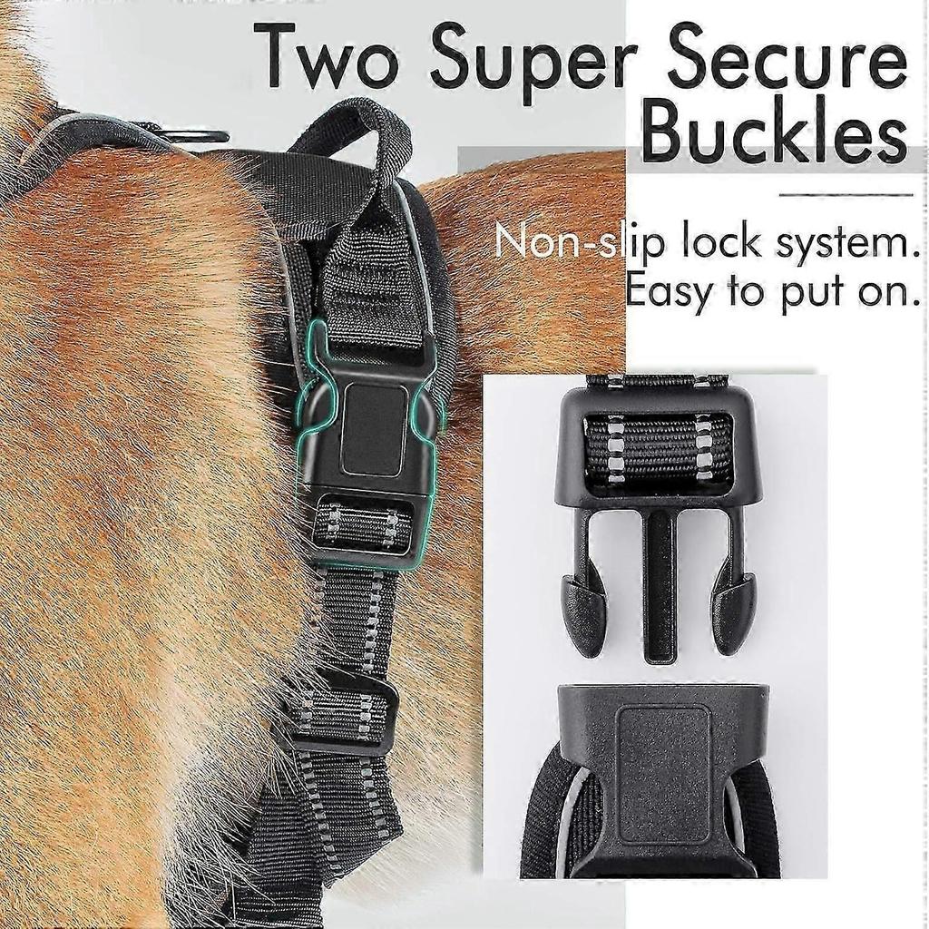 Dog Harness, No-Pull Pet Harness with 2 Leash Clips, Adjustable Soft Padded Dog Vest,Control Handle for Large Dogs