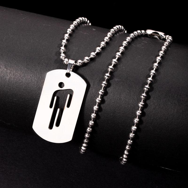Hip Hop Bad Guy Villain Necklace Stainless Steel Hollow Pendant Couples Necklace