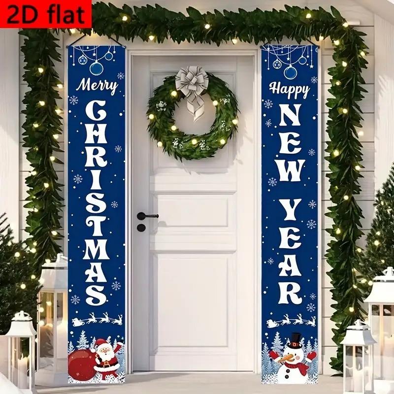 2pcs Christmas & Chinese New Year Calligraphy Photo Booth Traditional Door Coupl #8629
