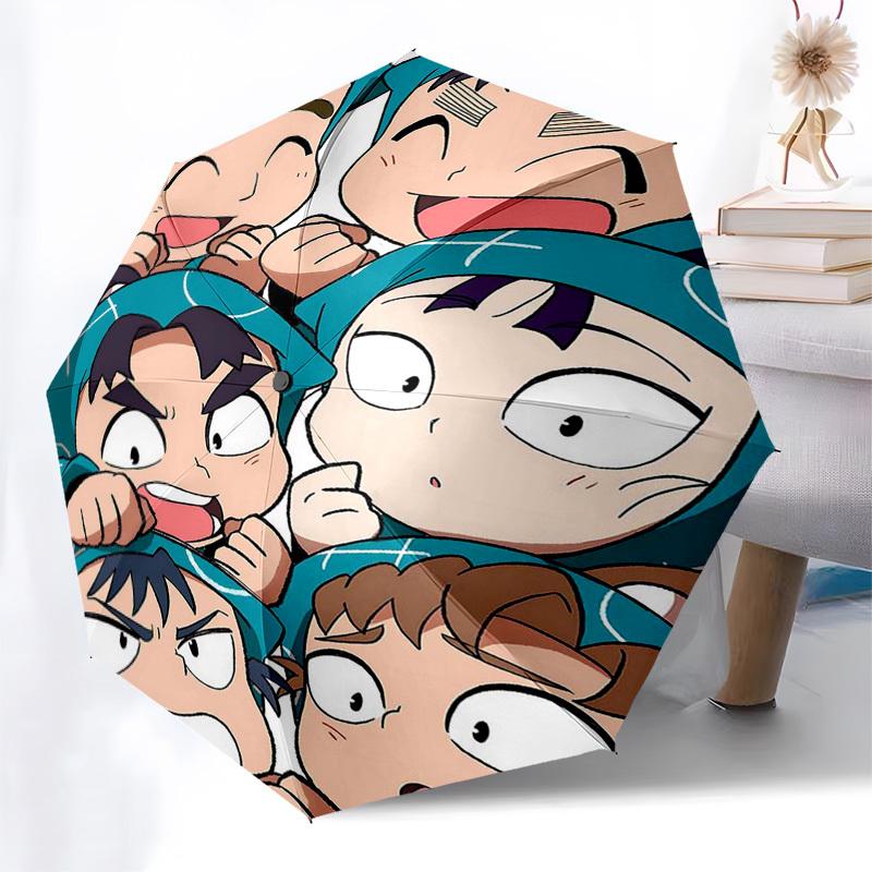 1ks Venkovní deštník s anime postavami - Automatické otevírání/zavírání, Přenosný 3dílný design, Železná konstrukce s 8 žebry - Perfektní dárek pro fanoušky, Cestování