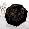 1pc Lotus Mandala Automatic Open/close Folding Compact Umbrella, 8-Rib Sturdy Canopy, Lightweight Portable, Everyday Use, Gift, Outdoor Umbrella, Trav