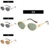 Vintage Lisa Style Sunglasses Trendy Oval Frames With Gold Metal And Uv400 Protection