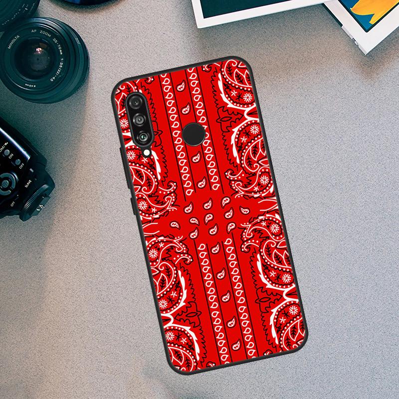 

Красная бандана с узором Пейсли, чехол для Huawei Nova Y70 Y90 Y91 Y60 Y61 9 10 SE 11i 8i 7i 3i 5T P40 P30 Lite P60 Pro P Smart 2019