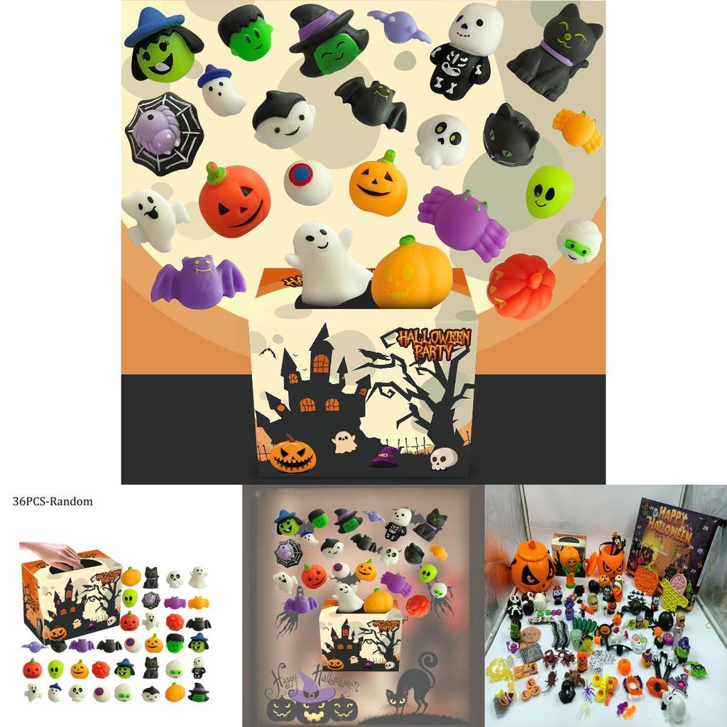 Halloween Squishies Mochi Toys 24pcs Mini Surprise Box For Kids And Adults