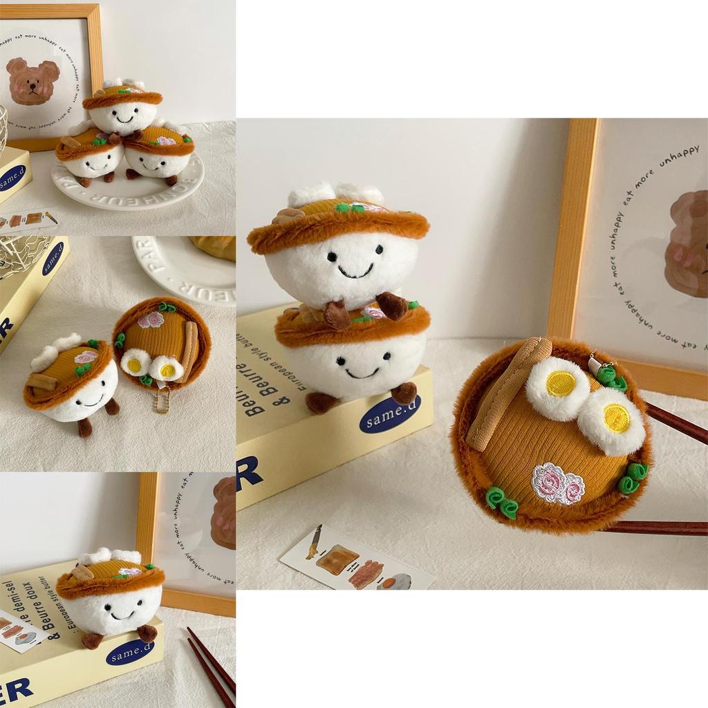 Plush Egg Noodle Toy With Cute Cartoon Design For Kids Backpack Decor