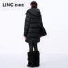 Jinyujie Women's Mid-Length Stand Collar Puffer Down Jacket
