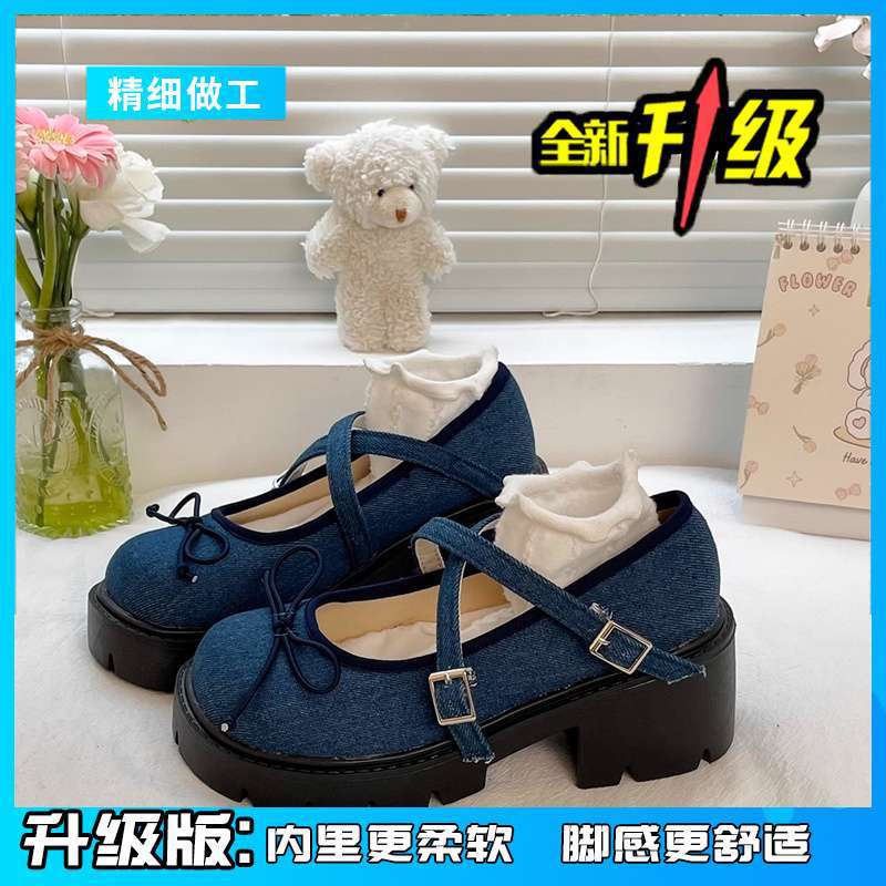ins fairy wind summer new 2025 niche design sense Mary Jane shoes versatile platform high heel small leather shoes women