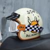 ORZ-Retro 3/4 Half Shell Motorcycle Helmet, Reinforced ABS Shell, Ventilated Anti Impact Protective Headgear for Men and Women