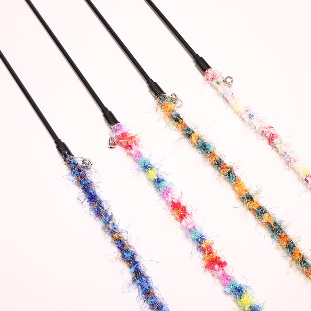 Colored Rope Plush Rope Cat Teasing Stick Toy Cat Bite Rope Pet Toys