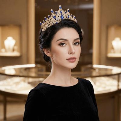 Sparkling Baroque Crystal Crown Elegant Dazzling Baroque Queen Tiaras Shiny Gorgeous Bridal Wedding Headwear Party Prom
