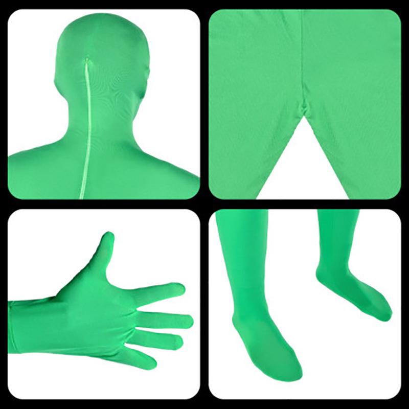 Unisex Adult Full Body Photography Chromakey Green Screen Costume 160-180cm Size Split Background For Photo And Video