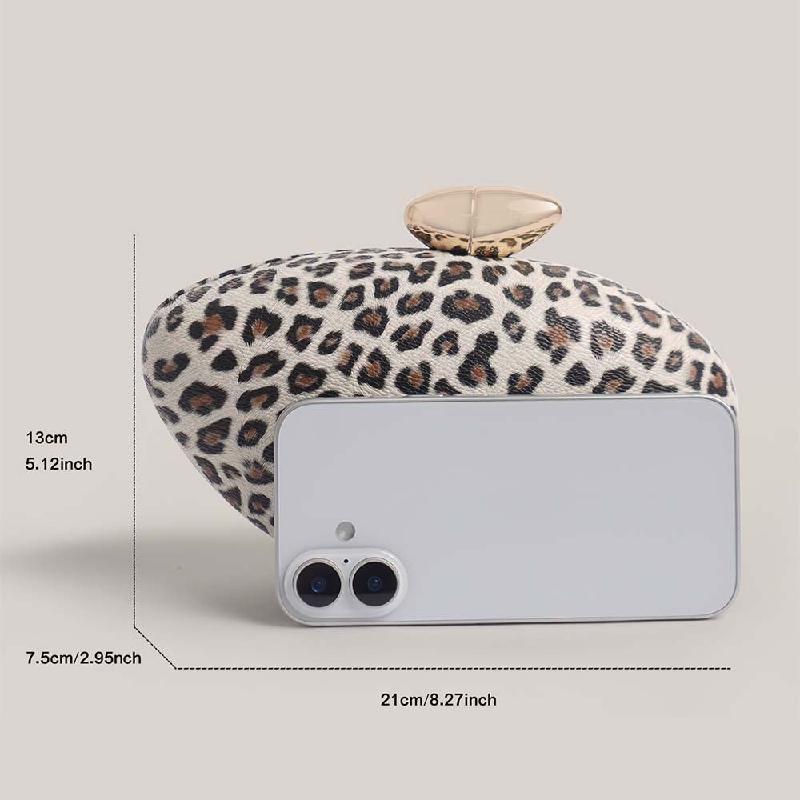 Leopard Print Wedding Pu Leather Evening Bag Crossbody New Bullet Fashion Clutch Shoulder Special Shape Women's Handbag Purses