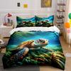 Sea Turtle Underwater Scene. Print Bedding Set 1 Duvet Cover 2 Pillowcases For Adult And Children Luxury Gift Full Size