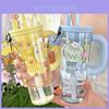 Summer Cute Portable Large Capacity Milk Tea Cup With Handle For Outdoor And Car Use