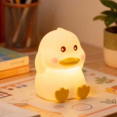 Silicone Duck Night Light - Tap To Illuminate, Sleep Aid & Children's Birthday Gift