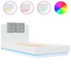 Bed Frame with Headboard and LED Lights White 75 x 190 cm