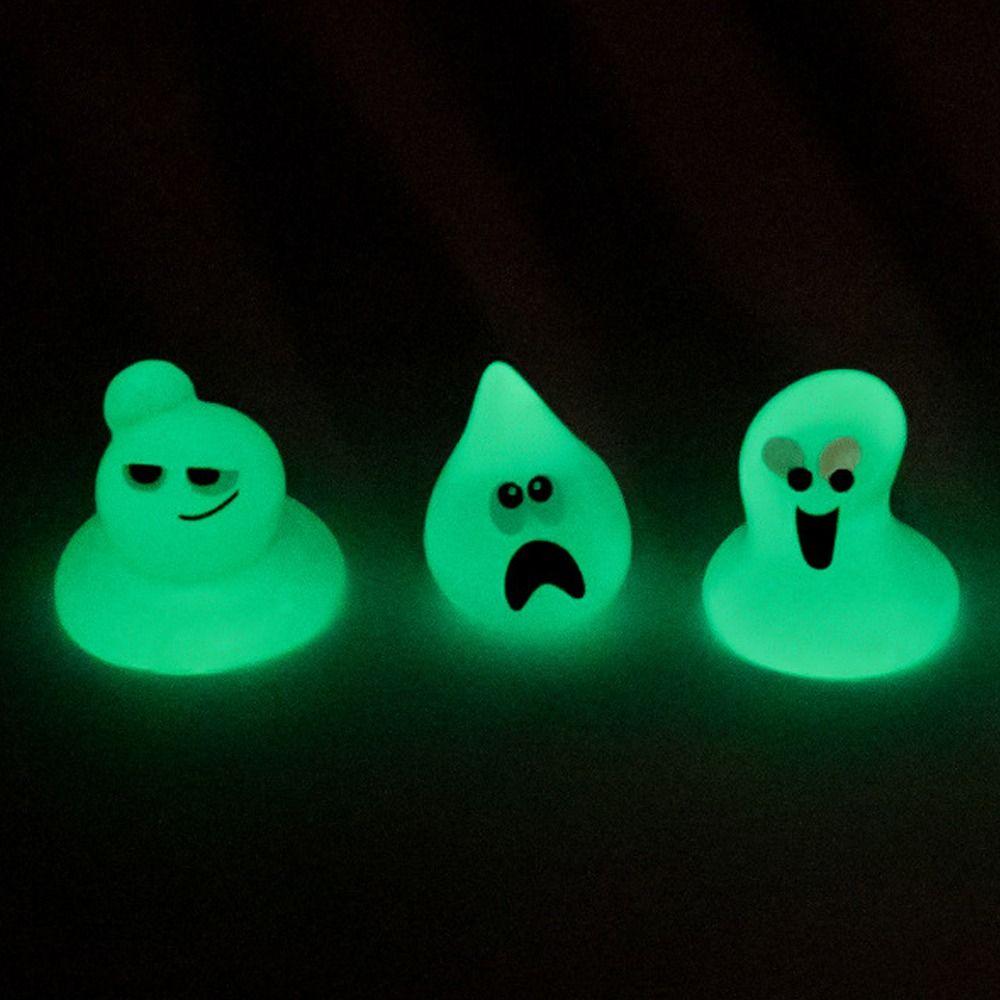 50pcs Cartoon Halloween Luminous Water Elf Figurine Waterdrop Statue Toy Micro Landscape Ornaments