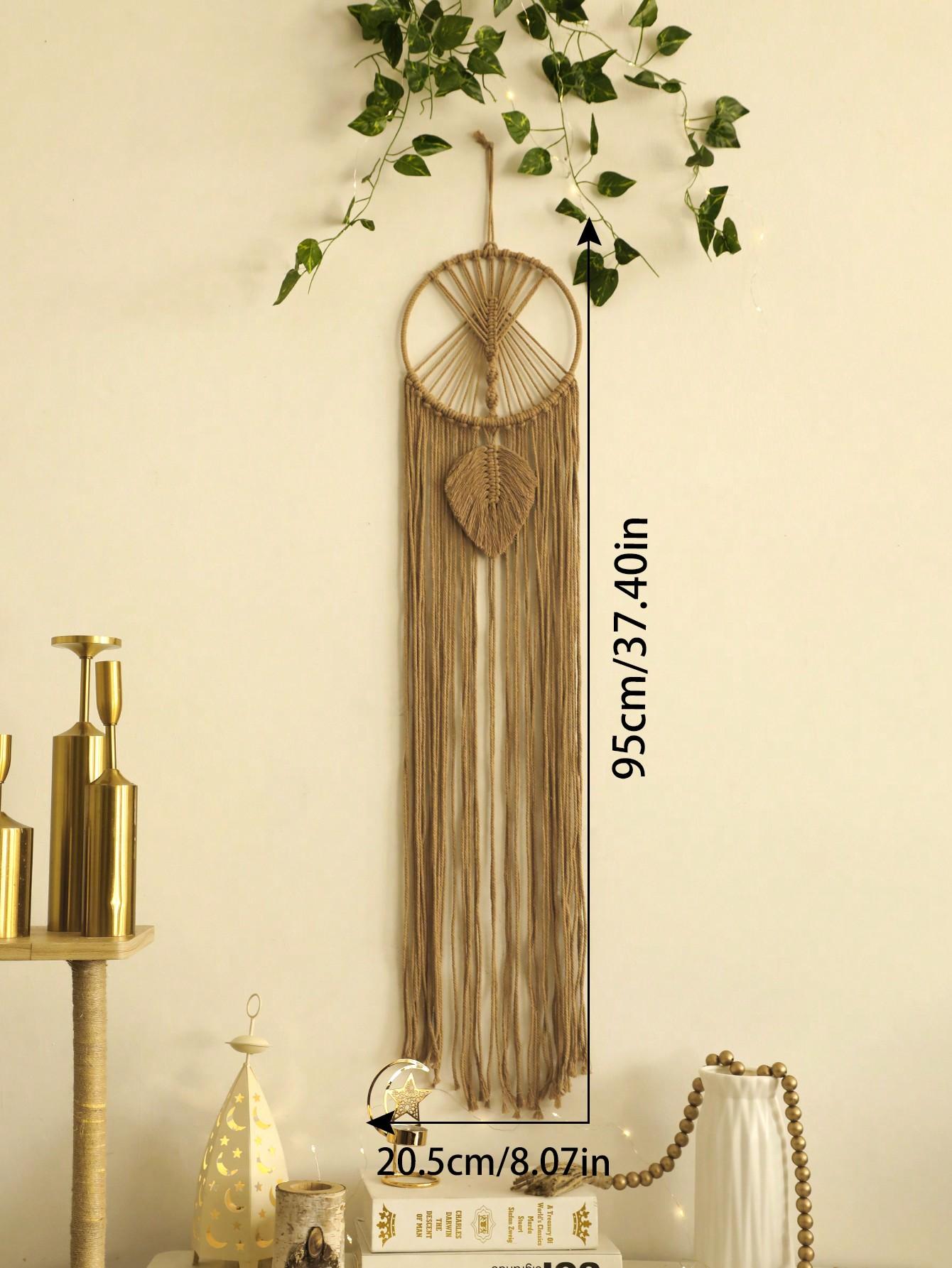 

Ловец снов в технике макраме Круглый лист в технике макраме Настенный декор для дома в стиле бохо Гобелен Эстетический декор комнаты Рождественские подарки