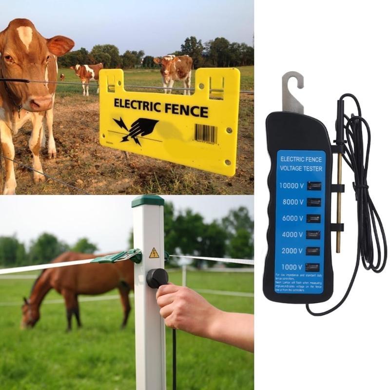 10000V Digital Electric Fence Electric Tester Waterproof Easy Carry Tool Easy To Carry for Farm Livestock Fencing Systems