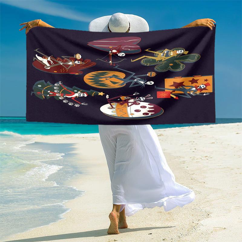 1pc Day Dead Celebration Microfiber Beach Towels Quick Dry Towel Sand Beach Towels Pool for Travel Swim Pool. S7290167