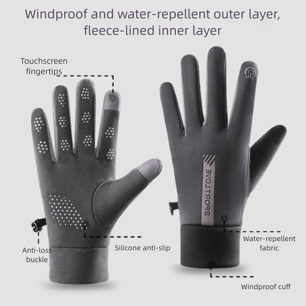 Plush Ski Gloves Windproof Cycling Mittens Unisex Touch Screen Gloves  Outdoor