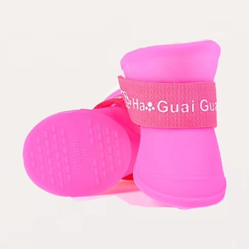 

4pcs/Set Dogs Shoes Candy Colors Rubber Waterproof Soft Pet Rain Boots For Puppy Cats S/M/L S