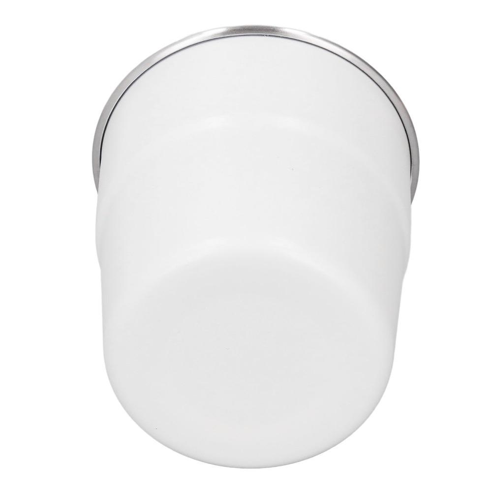 

White Stainless Steel Cup 320ml Capacity Drinking Cup Small Size Double Wall Cup Home Use