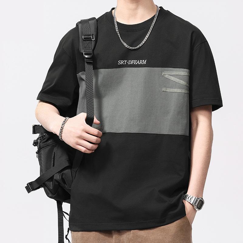 

New Summer Men s Round Neck Short T-shirt Short Sleeve Thin Casual Youth Half-sleeved Shirt 4XL