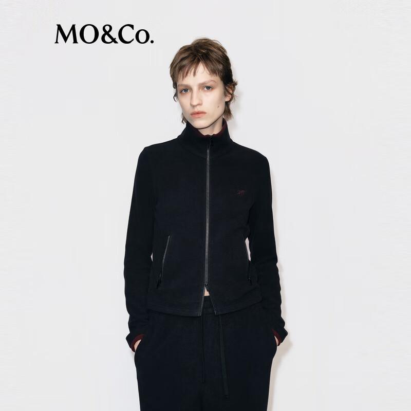 MO&Co. MBE4JKTT05B87 Women's Indigo Blue Stand Collar Jacket