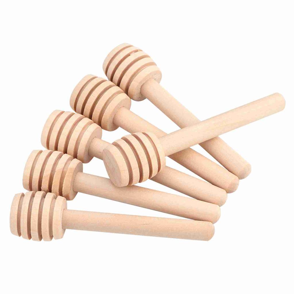 50Pcs Set Household Wooden Mini Jam Honey Dipper Jar Dispensing Collecting Stirring Rod Stick