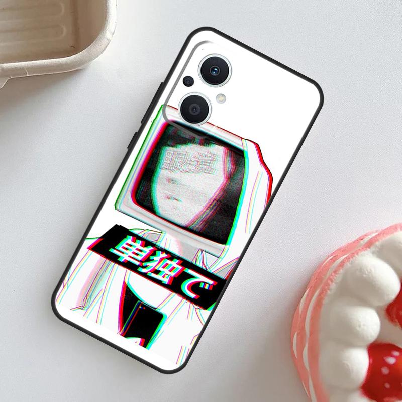 Sad Girl Japanese Anime Case For OPPO Reno 11 10 Pro 11F 8T 4Z 5Z 5 6 8 7 Lite OPPO Find X5 X6 Pro X2 X3 Lite Cover