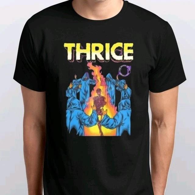

Винтажная мужская футболка Thrice Music 100% хлопок Топ Все размеры S M L XL XXL 3 4 XL Черный Белый 4XL