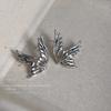 Sweet and Cool Design Sense Hollow Elf Wings Earrings Niche Fashion Silver Butterfly Cold Wind Earrings