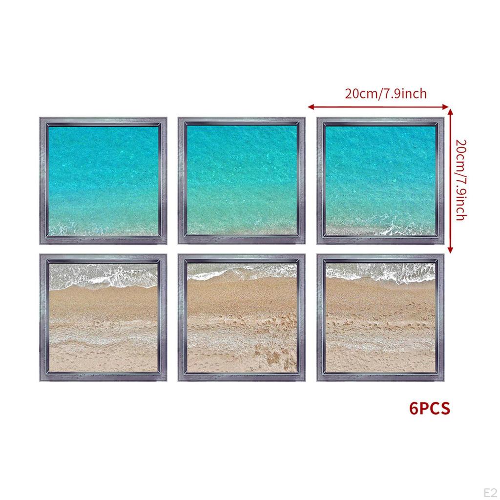 6 Pieces 3D Bathtub Appliques Decals Tub Treads Stickers for Bath Pools