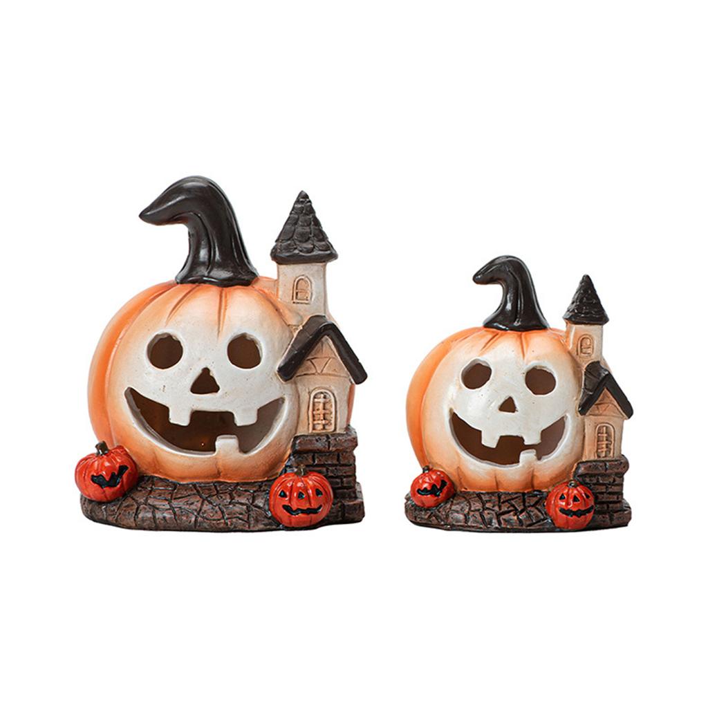 Halloween Pumpkin Decorations Resin Pumpkin Figurines Table Centerpieces for Outdoor Indoor Fairy Garden Decorations