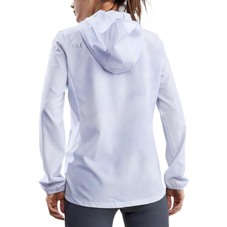 Anta Serie Running Color Sólido Con Capucha Cuello Alto Cremallera Chaqueta Chaqueta para Mujer Morado Claro 162225606-1