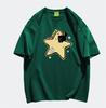Large size fat sister pure cotton American front shoulder short-sleeved t-shirt women's summer niche design sense high street top season ins trendy