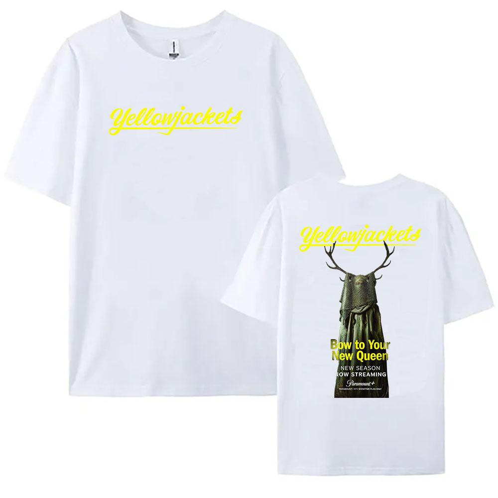 Graphic Clothing TV Series Yellowjackets Printing T-shirt Cotton Summer Women Men Tees Hip Hop Unisex Streetwear O-neck T Shirt XS белый