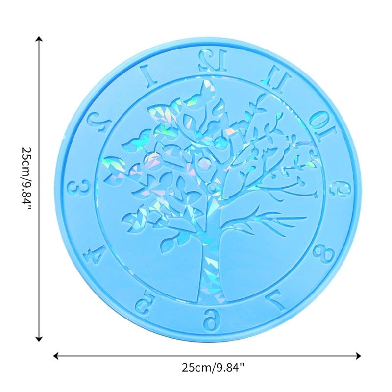DIY Zegar Drzewo Silikonowa Forma Holograficzna Forma do Żywicy Wisior na Ścianę