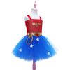 Kids Girls Superhero Diana Mesh Tutu Dress Headwear Set Children Halloween Cosplay Costumes Child Pretend Princess Party Role Play Outfit