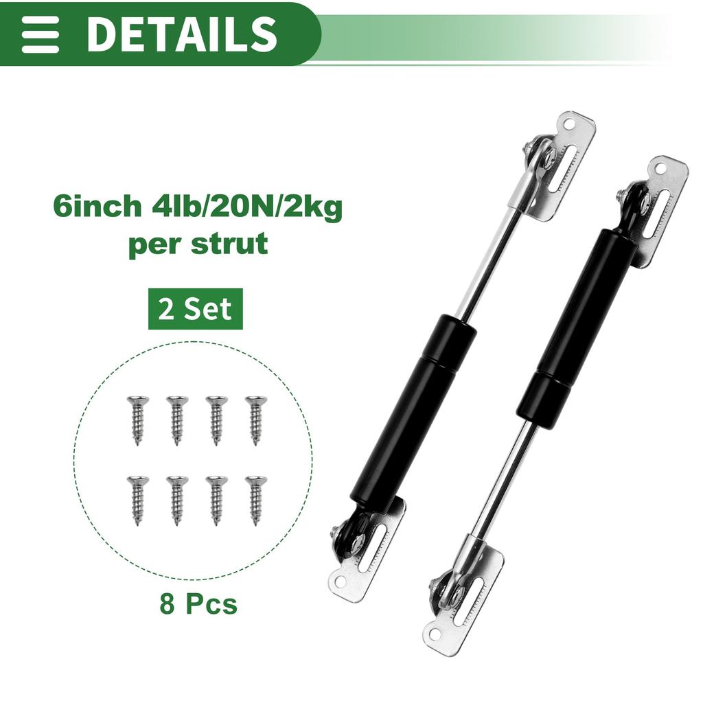 Motoforti Universal Hubstreben, 6-Zoll/155cm, 4lb/20N/2kg Kohlenstoffstahl, Schwarz, 2er-Set